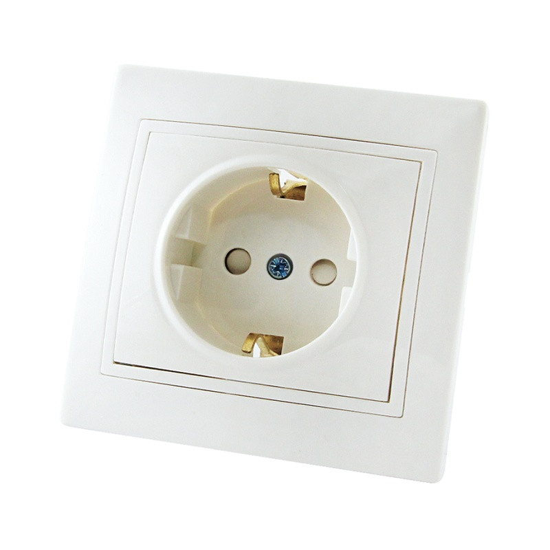 Розетка с/у Таймыр SQ1814-0016, 1 гнездо, с/з, з/ш, белая