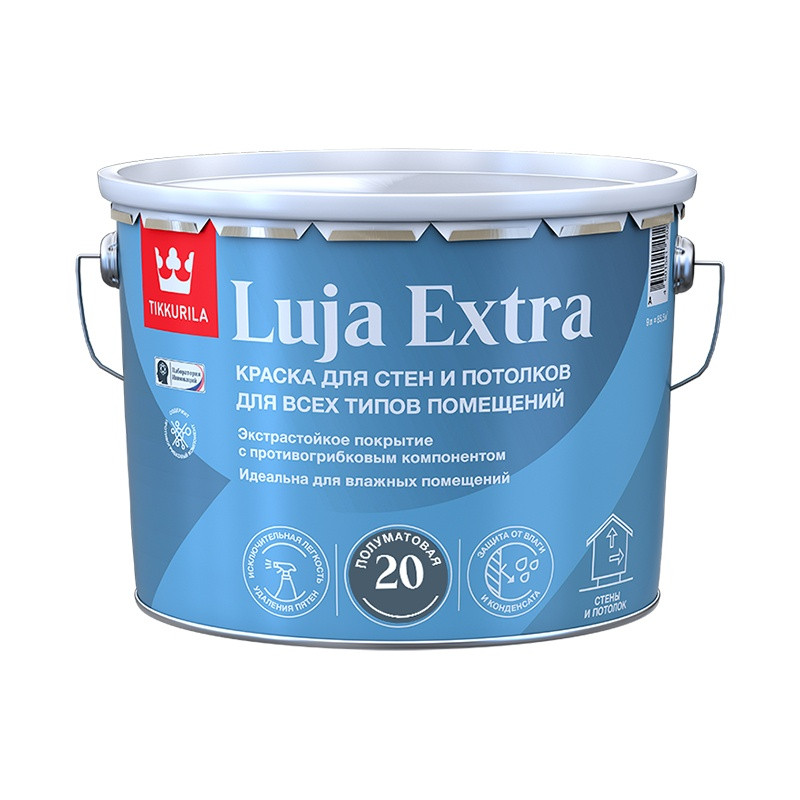 Краска экстра-стойкая Tikkurila Luja Extra основа А полуматовая (9 л)