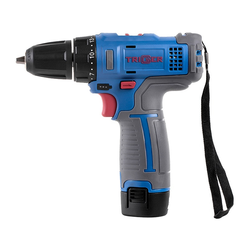 Дрель-шуруповерт Trigger 20101, 2 аккумулятора Li-ion (1,5Ач), 12V, 10 мм, 25 Нм, обойма, кейс