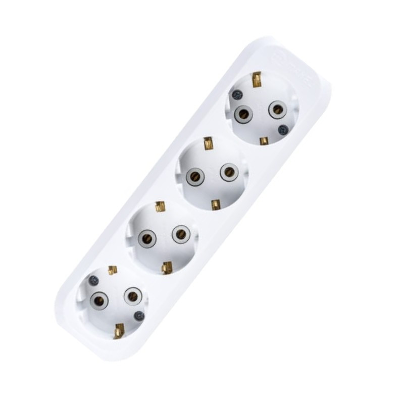 Колодка 4 гнезда Makel MGP151 16А, 230В, с/з, белая Колодка 4 гнезда Makel MGP151 16А, 230В, с/з, белая