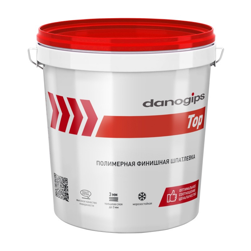 Шпаклевка полимерная Danogips Dano Top 5 финишная готовая (10 л)