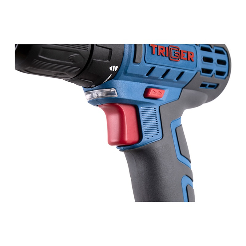 Дрель-шуруповерт Trigger 20102, 2 аккумулятора Li-ion (1,5Ач), 14,4V, 10 мм, 35 Нм, слайдер, кейс