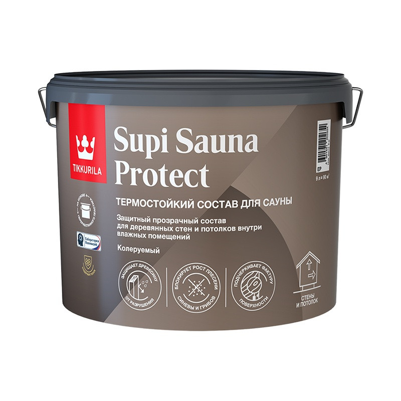 Защитный состав для саун Tikkurila Supi Sauna Protect полуматовый (9 л)