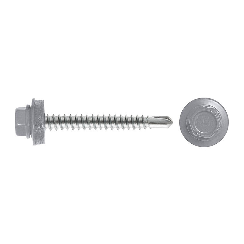 Саморез кровельный SWFS Premium RAL-7004 ZP 4,8х28 (300 шт) круглый конт-р