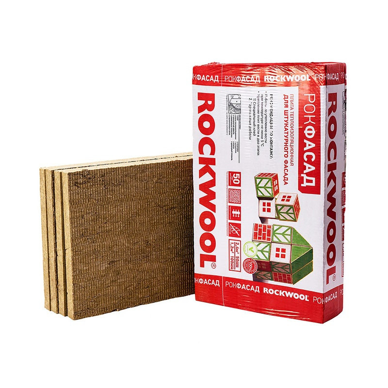 Утеплитель Rockwool Рокфасад 1000х600х100 мм, 2 шт