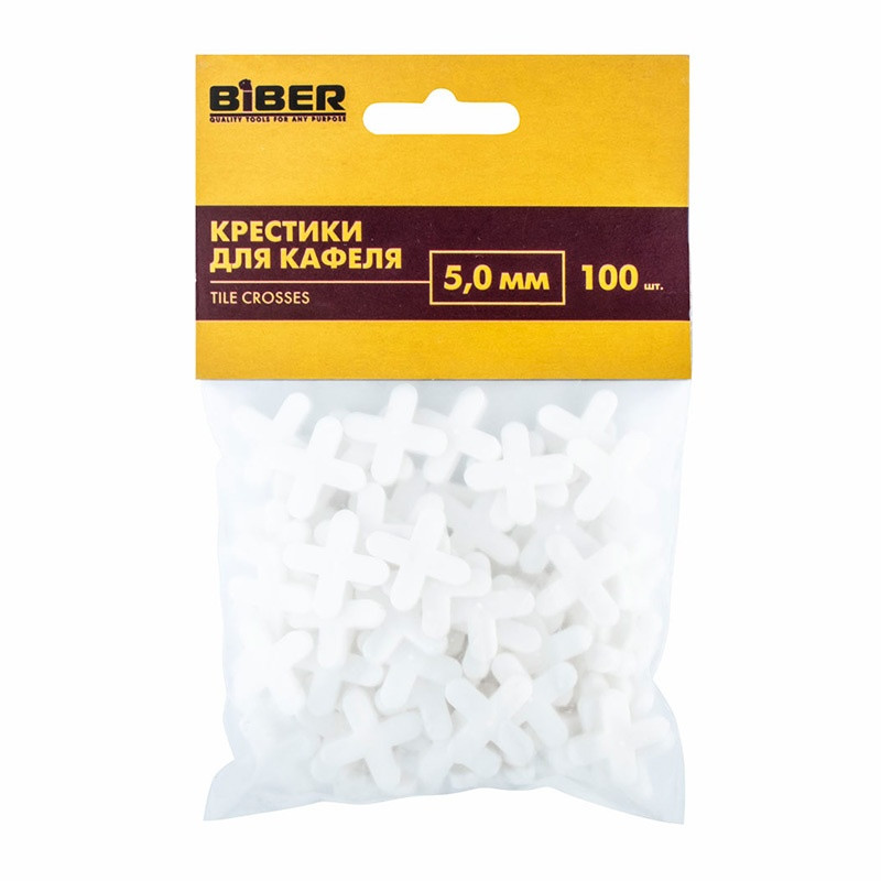 Крестики для кафеля Biber 55606, 5 мм (100 шт.) Крестики для кафеля Biber 55606, 5 мм (100 шт.)