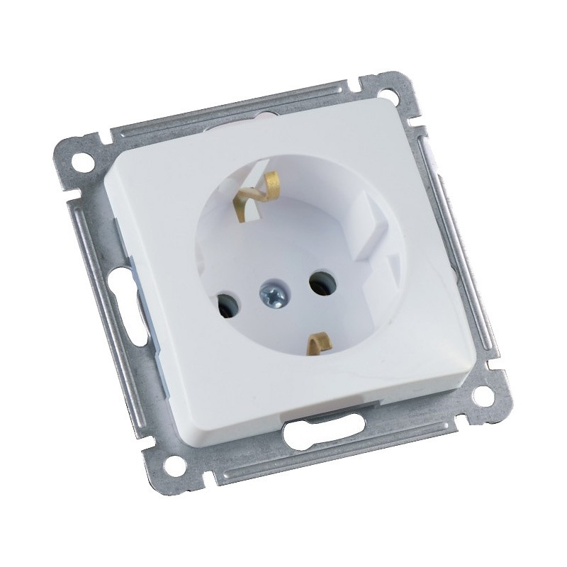 Розетка с/у Master РС16-411, 1 гнездо, с/з, белая