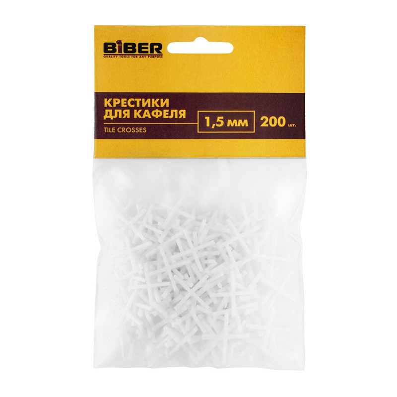 Крестики для кафеля Biber 55601, 1,5 мм (200 шт.) Крестики для кафеля Biber 55601, 1,5 мм (200 шт.)