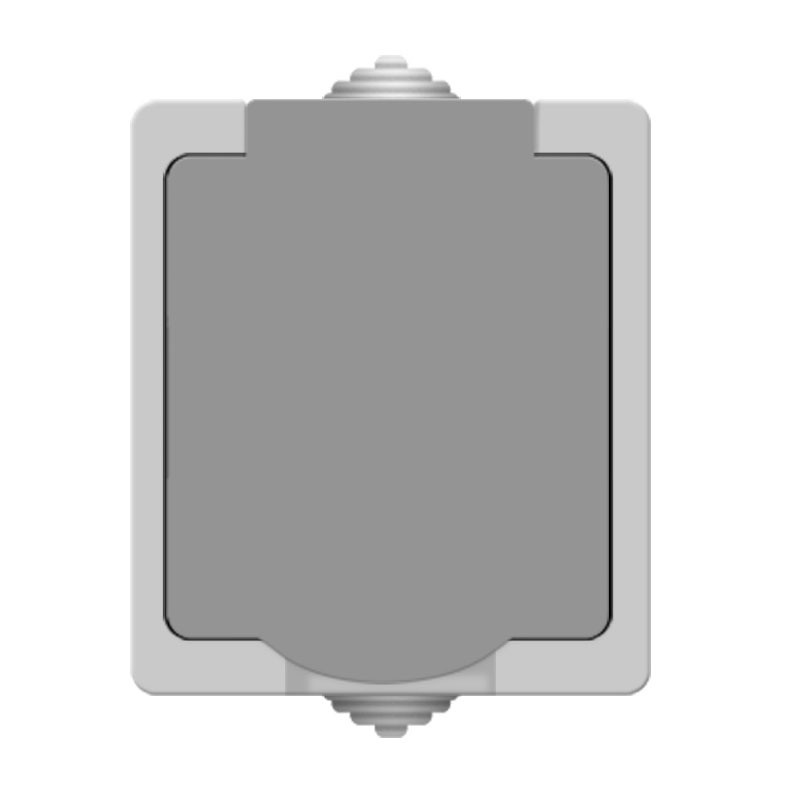 Розетка о/у Аллегро 1282, 1 гнездо с/з, з/ш и крышкой, IP54, серая