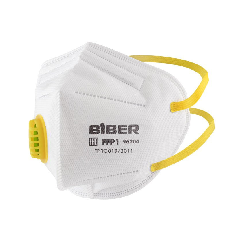 Полумаска фильтрующая Biber 96204 с воздушным клапаном, FFP1 Полумаска фильтрующая Biber 96204 с воздушным клапаном, FFP1