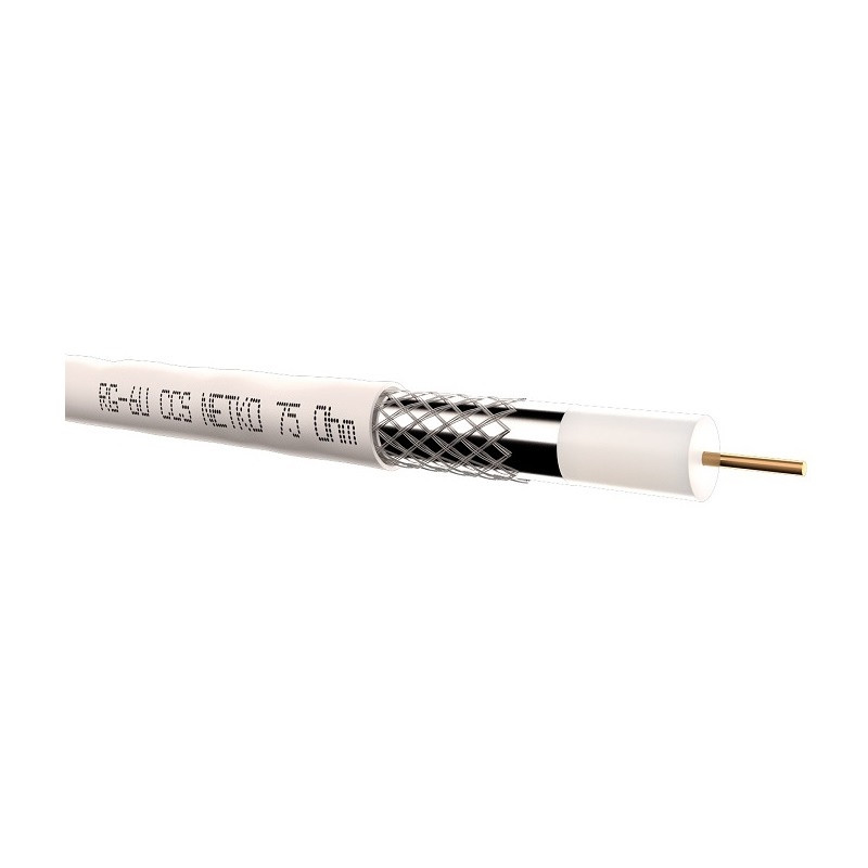 Кабель TV коаксиальный RG-6, 75 Ом, белый (1 п.м.) Кабель TV коаксиальный RG-6, 75 Ом, белый (1 п.м.)