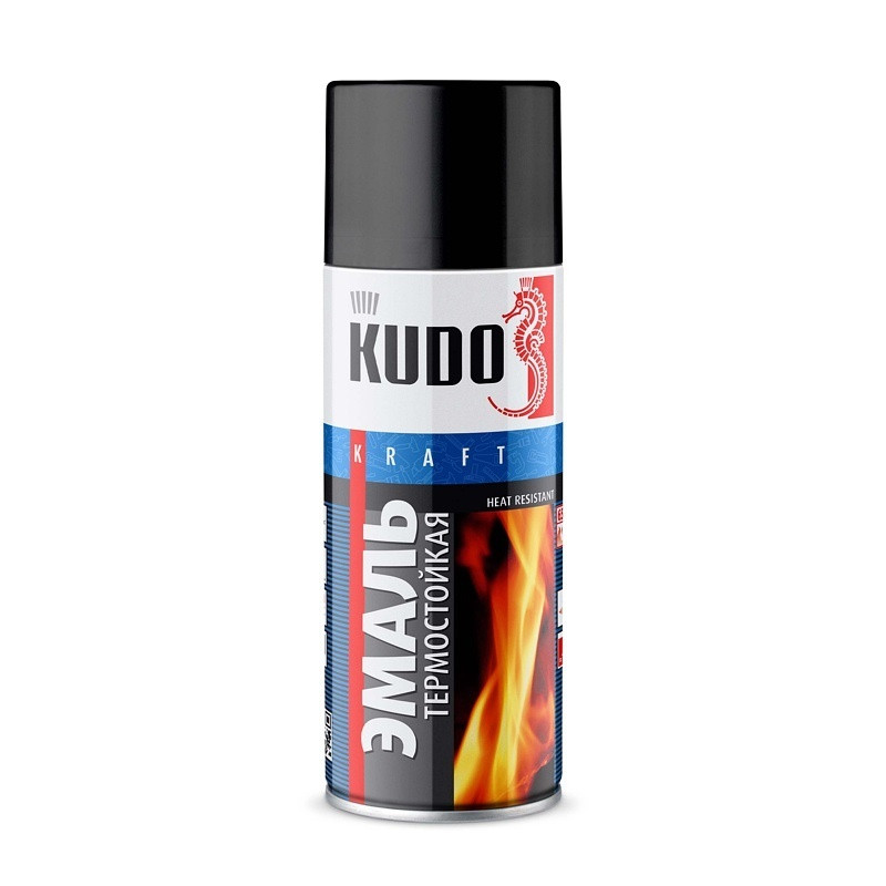 Эмаль термостойкая Kudo KU-5002 чёрная (0,52 л)