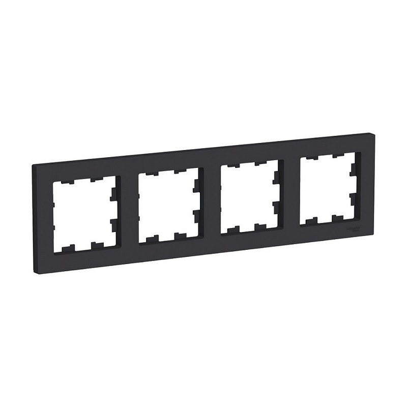 Рамка Atlasdesign ATN001004, 4-х постовая, универсальная, карбон Рамка Atlasdesign ATN001004, 4-х постовая, универсальная, карбон