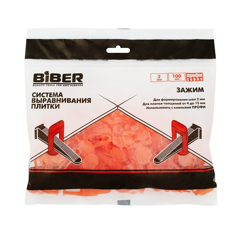 Зажим СВП Профи (ворота) Biber 55644 2 мм (100 шт)