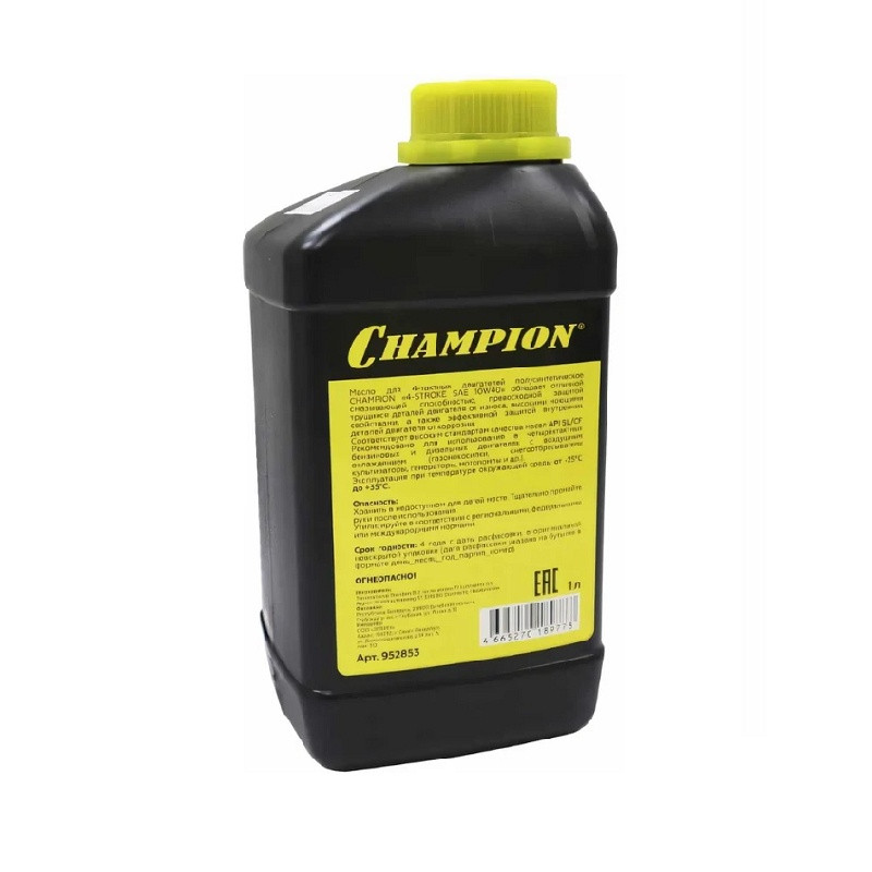Масло для 4-х тактных двигателей Champion API SL/CF 10W40 полусинтетическое (1 л) Масло для 4-х тактных двигателей Champion API SL/CF 10W40 полусинтетическое (1 л)