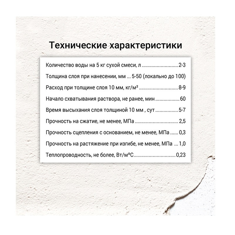Штукатурка гипсовая Unis Теплон белый, 5 кг